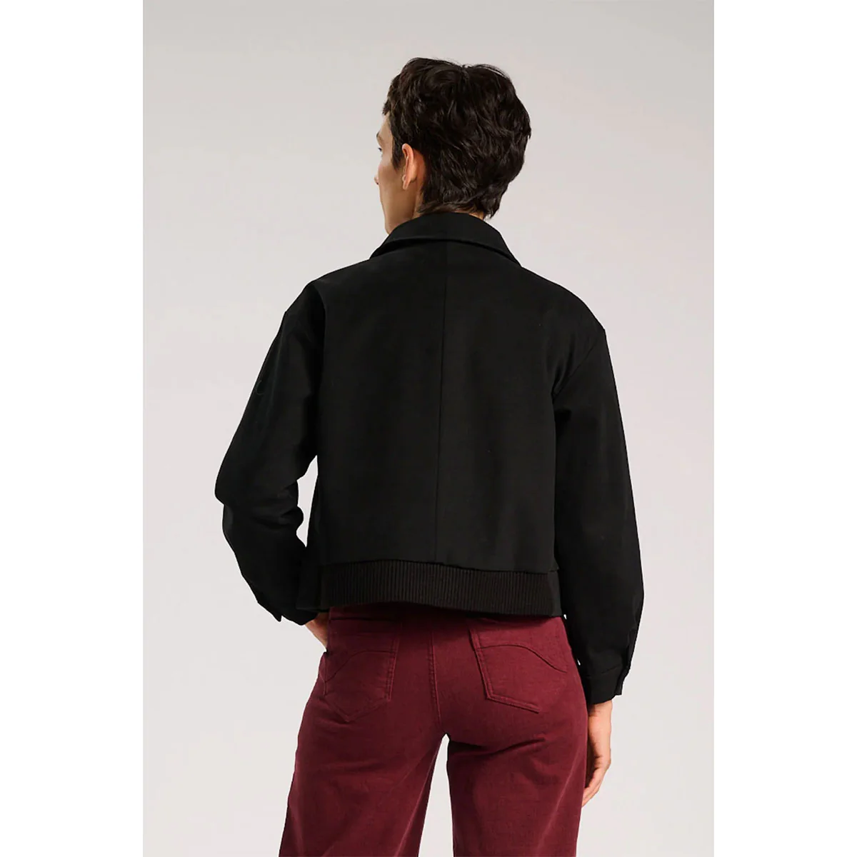 Elaine Jacket Black in Brushed Cotton - Image 3