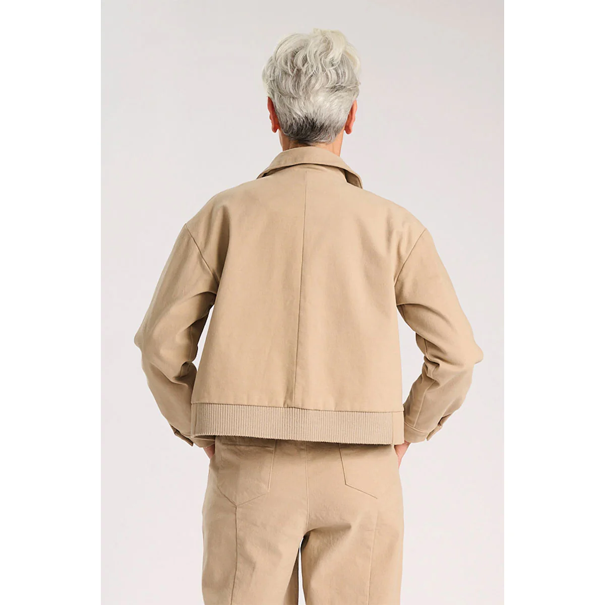 Elaine Jacket Oat in Brushed Cotton - Image 3