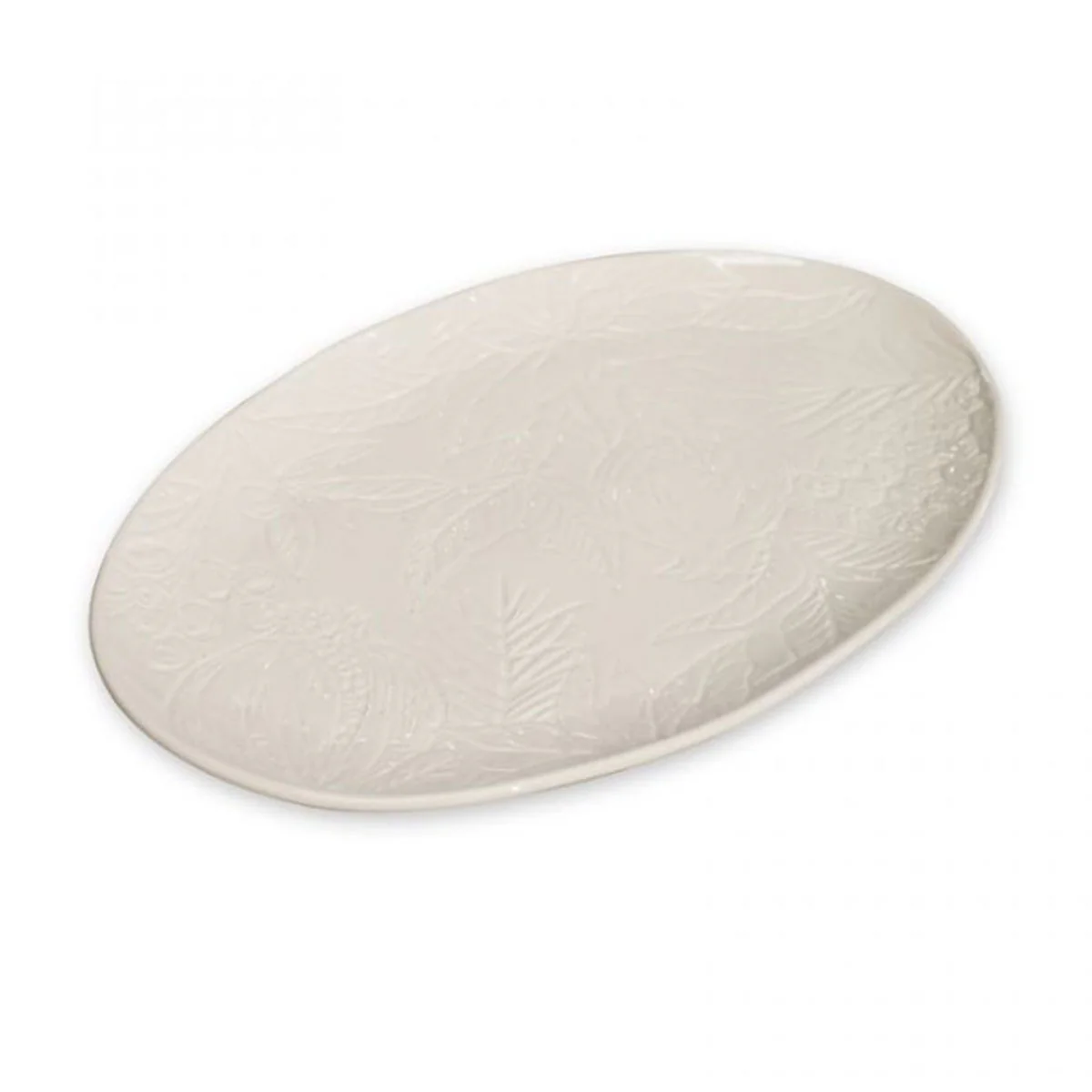 Engraved Platter Poinsettia White - Madras Link