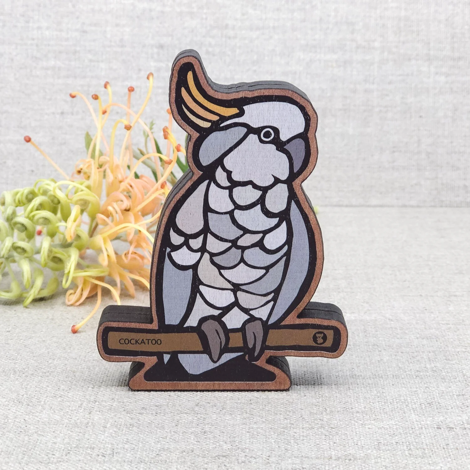 Figurine Wooden Cockatoo - Buttonworks - Image 3