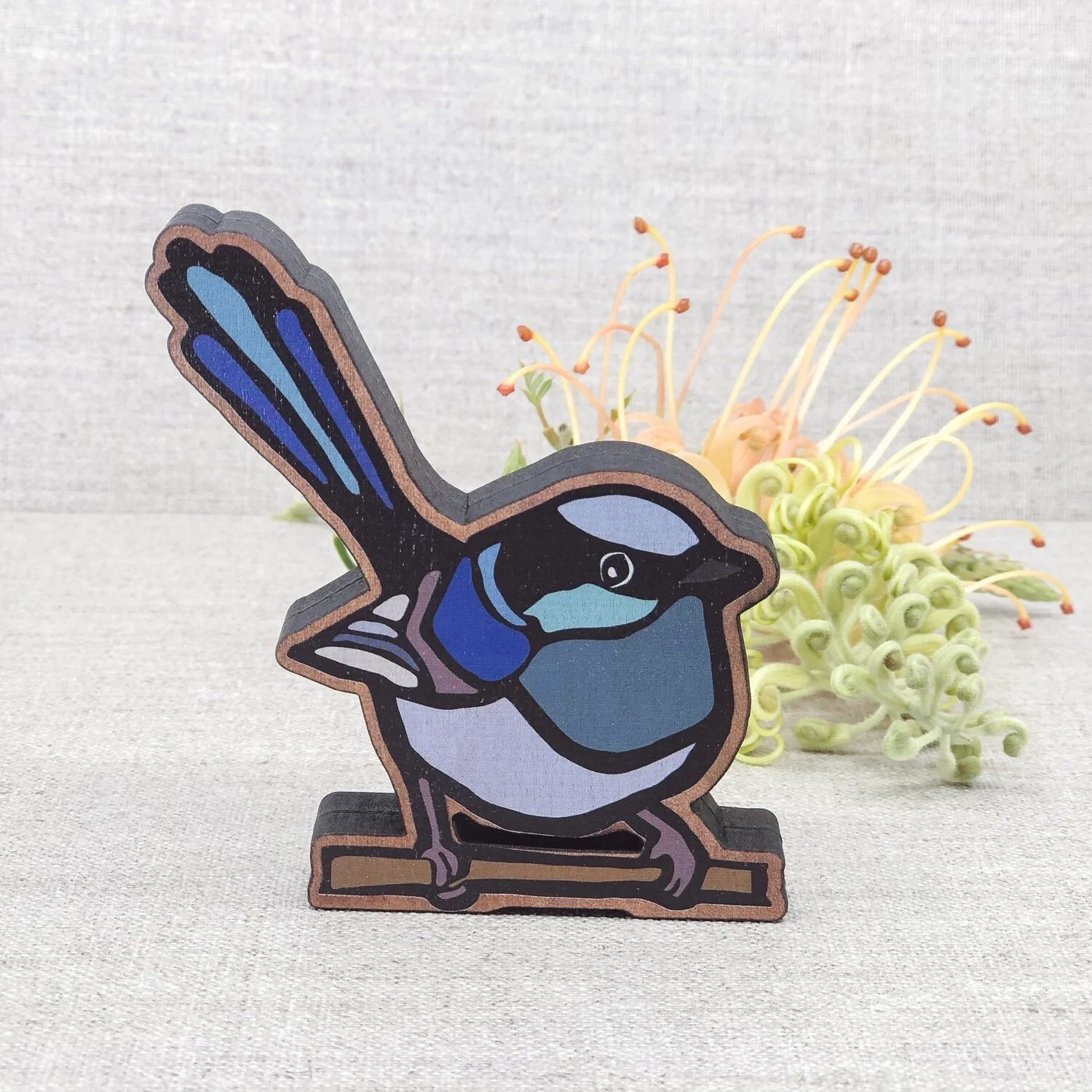 Figurine Wooden Fairy Wren - Buttonworks - Image 3