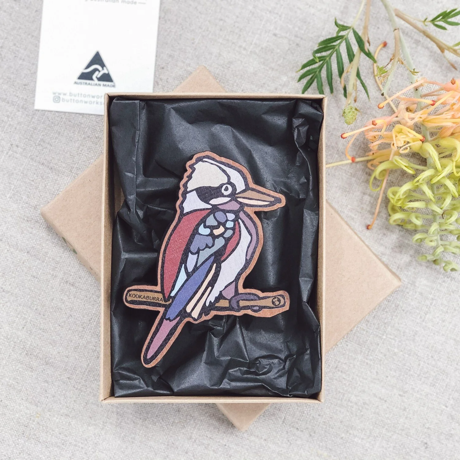 Figurine Wooden Kookaburra - Buttonworks - Image 2