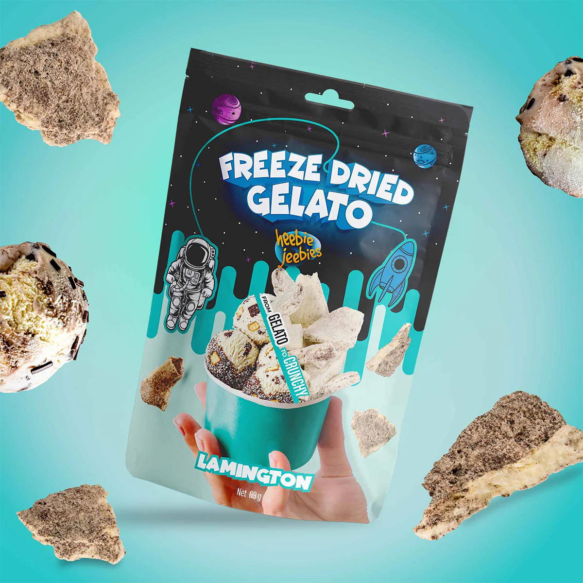 Freeze Dried Gelato Lamington - Heebie Jeebies