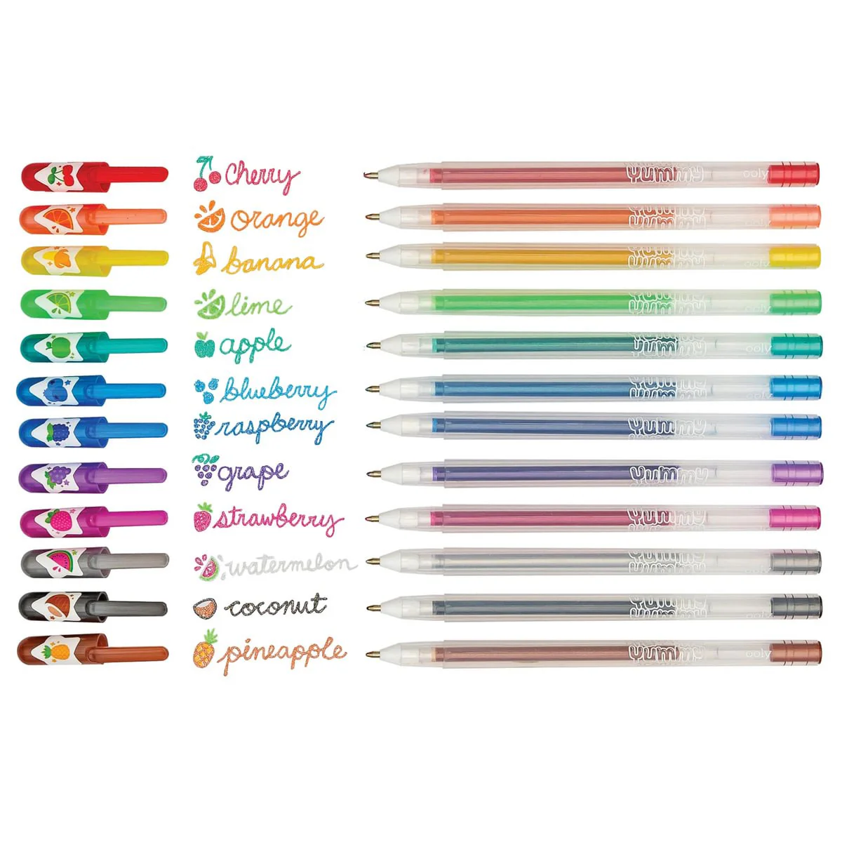 Gel Pens Glitter Scented Yummy Yummy 12 Pack - Bobangles - Image 2