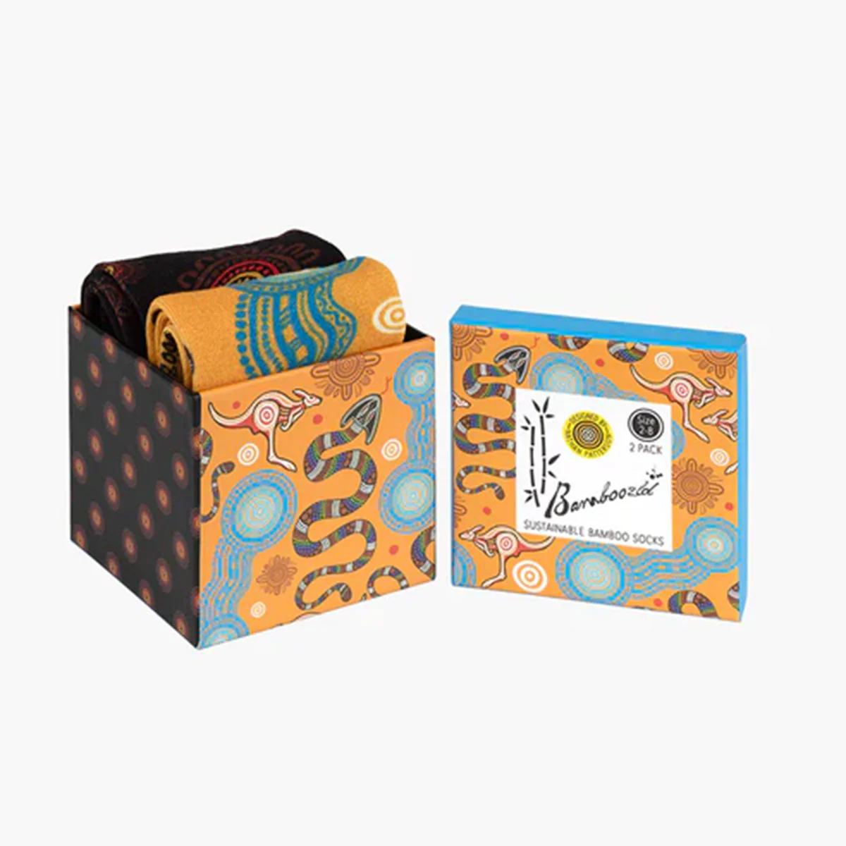 Gift Box 2 pk Socks Native Australian Dreamtime - PussyFoot Socks