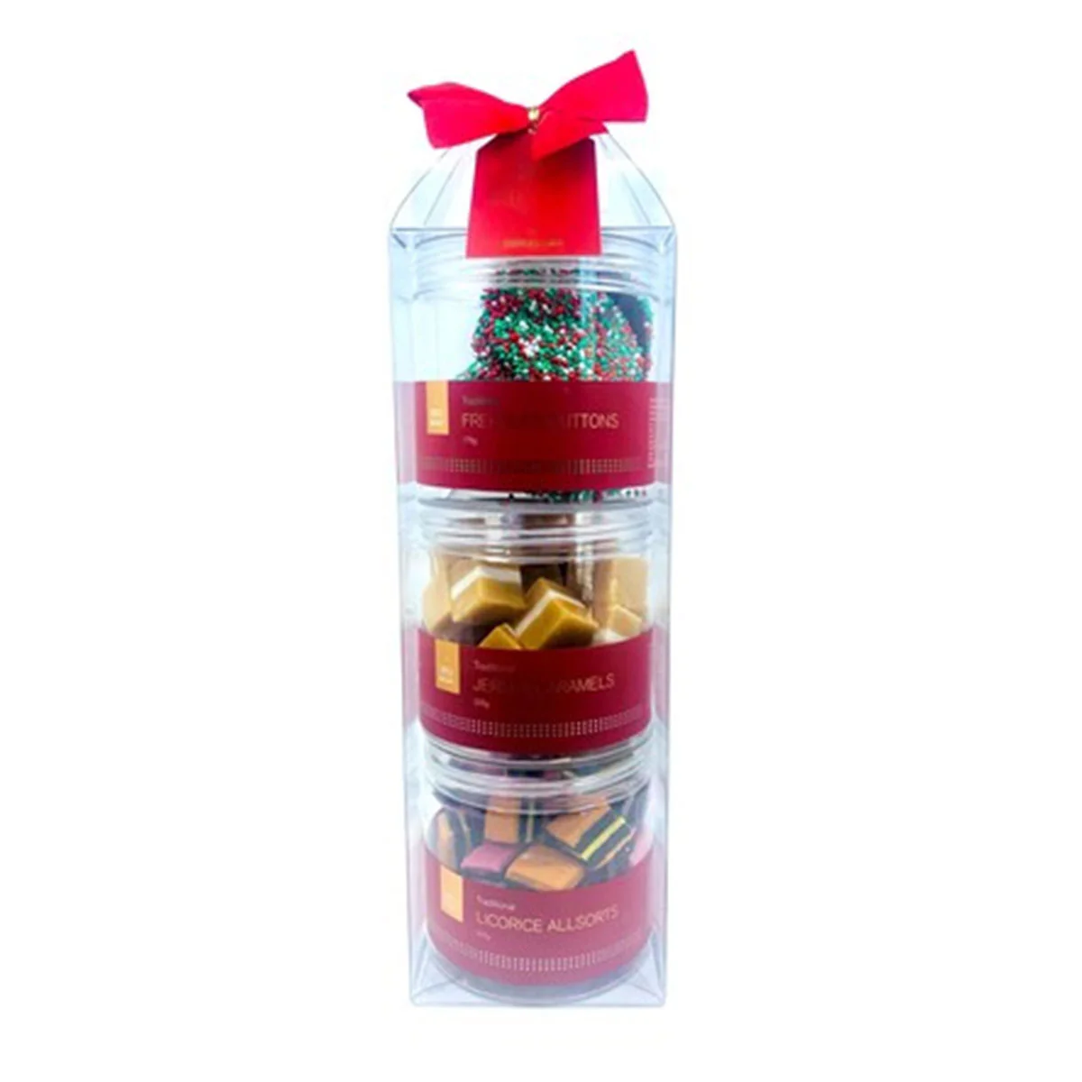 Gift Pack Festive Tower Speckled Buttons Jersey Caramels Liquorice Allsorts - Chocamama