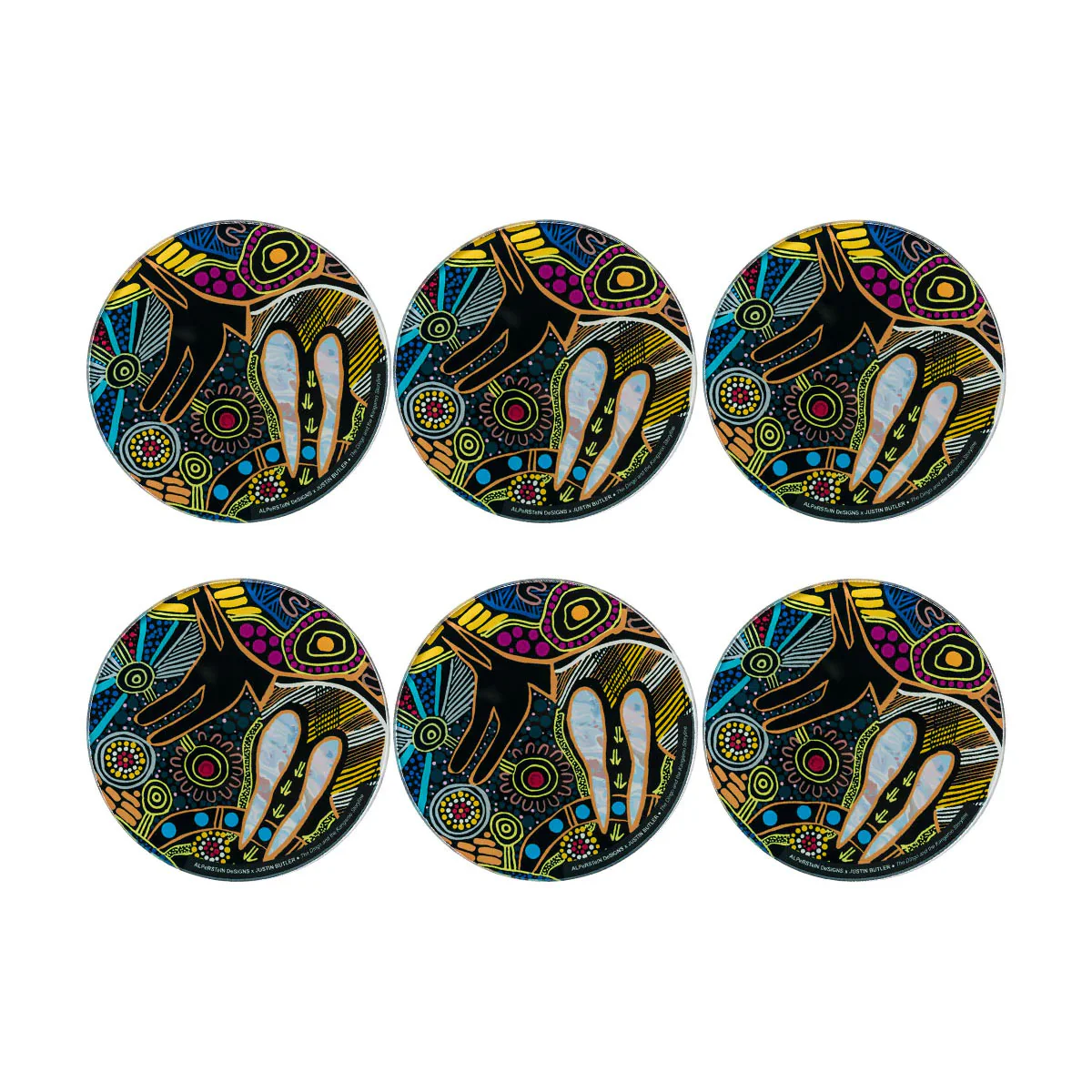 Glass Coaster Set  Justin Butler - Alperstein Designs