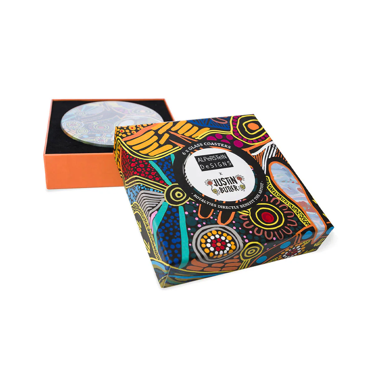 Glass Coaster Set  Justin Butler - Alperstein Designs - Image 2