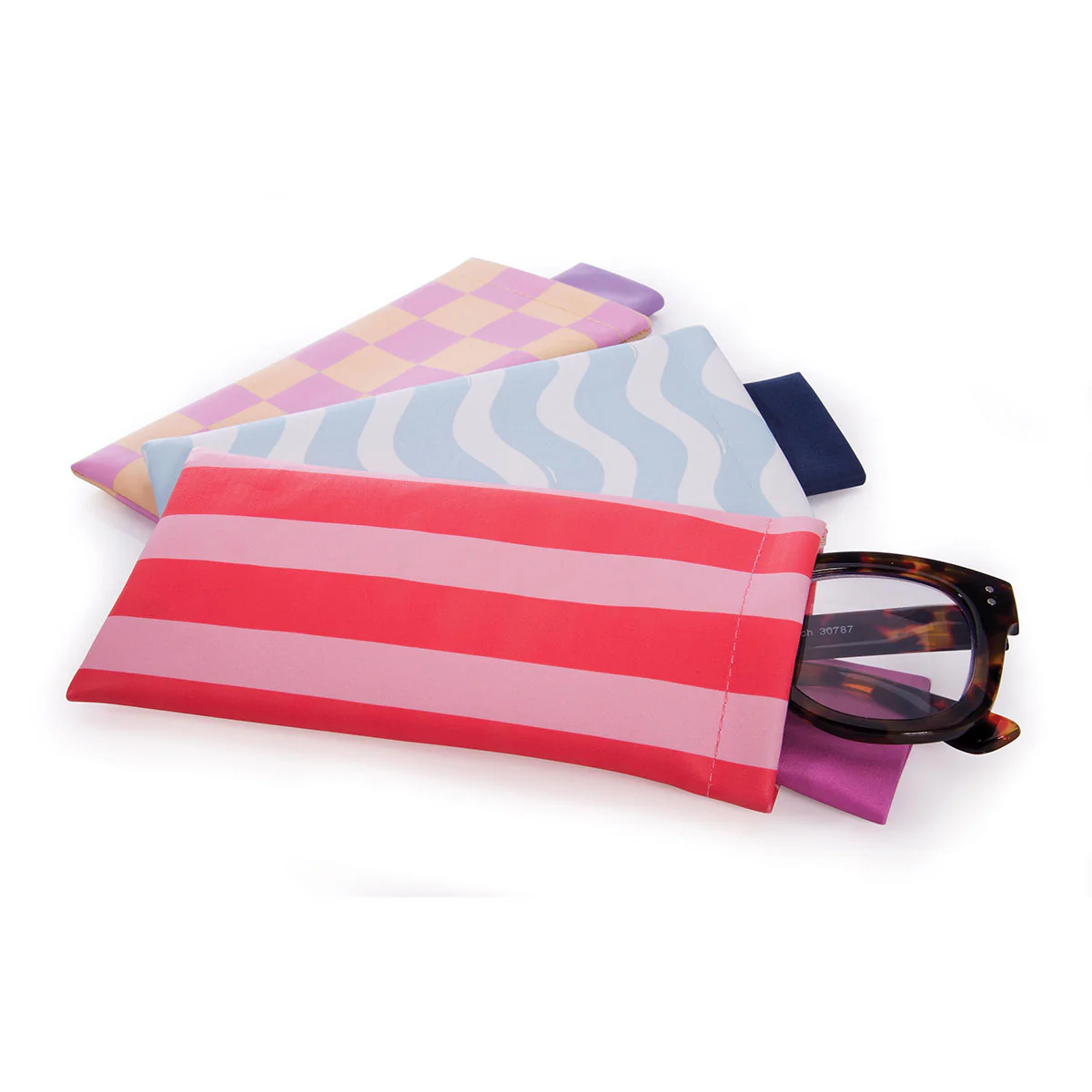 Glasses Case and Cloth Snap Shut Assorted - Isalbi - Image 2