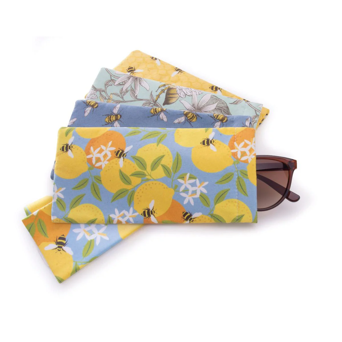 Glasses Case & Cloth Bees Snap Shut - Isalbi