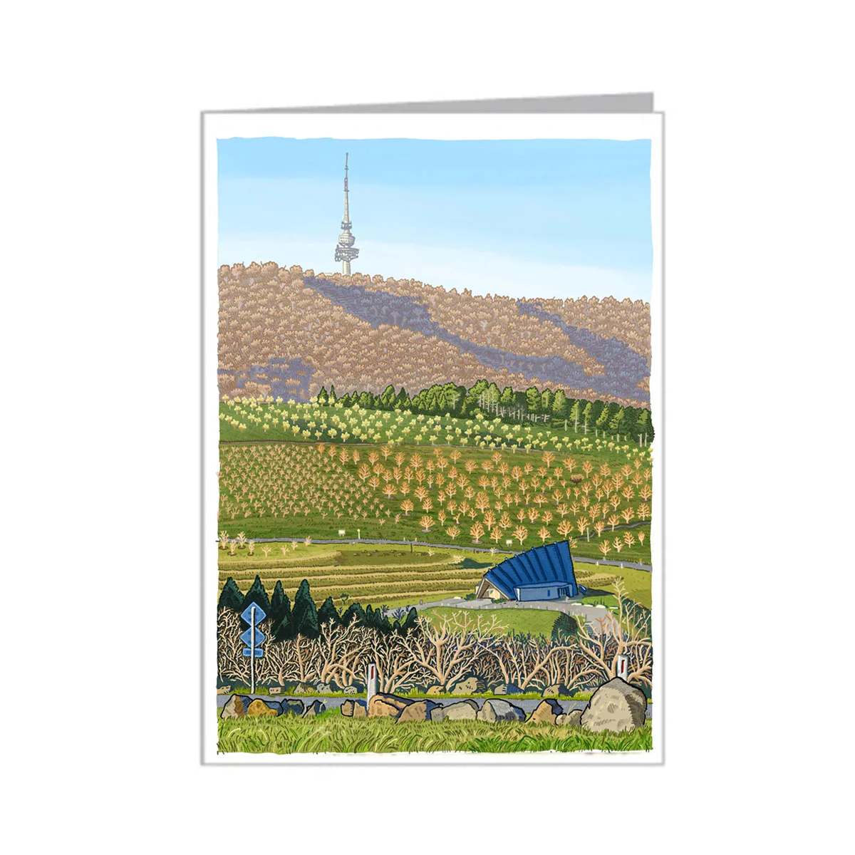 Greeting Card Black Mountain from the National Arboretum Trevor Dickinson