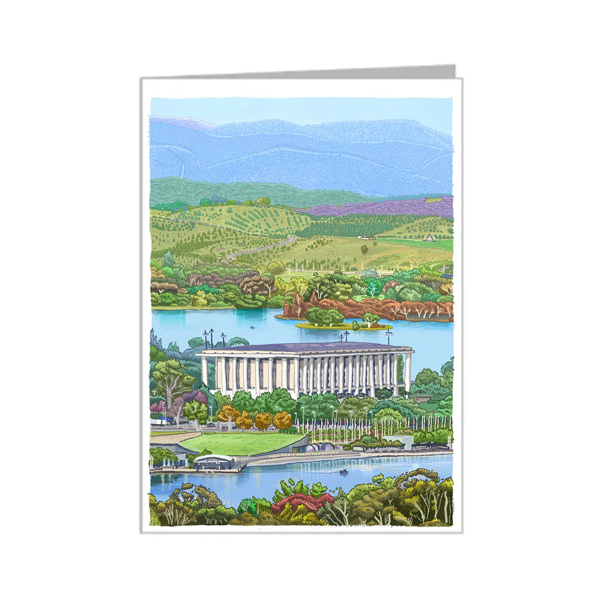 Greeting Card National Library from Mount Pleasant Trevor Dickinson