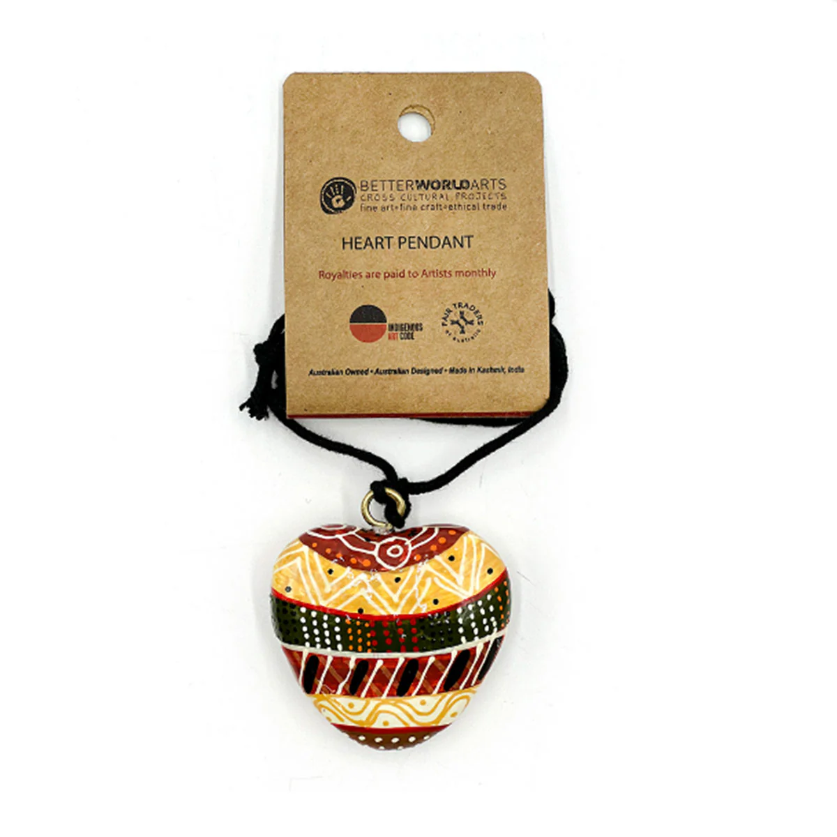 Heart Pendant Josette Papajua JPA145 - Better World Arts