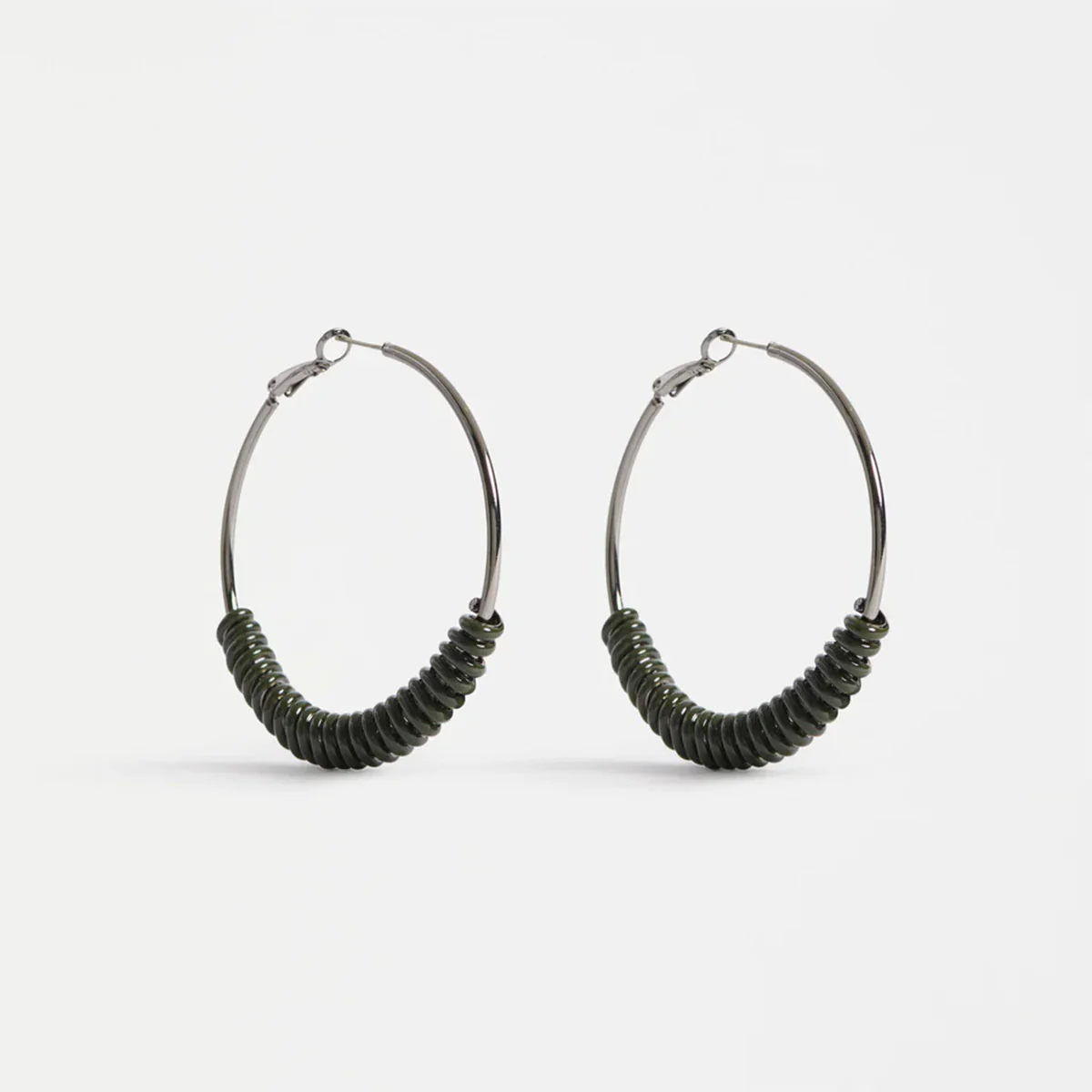Hoop Earring Dark Olive - Elk Accessories