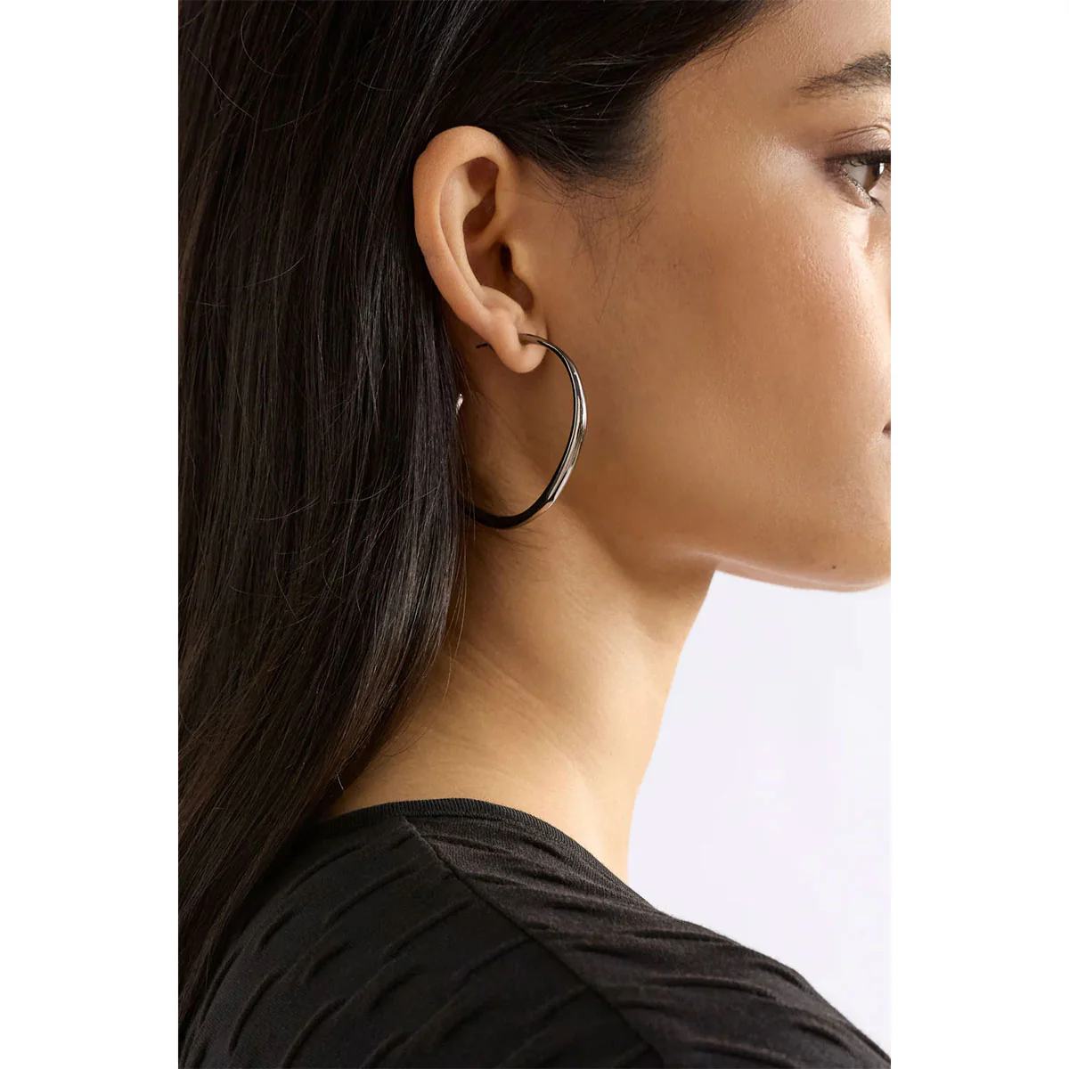 Hoop Earring Niska Gunmetal - Elk Accessories - Image 2