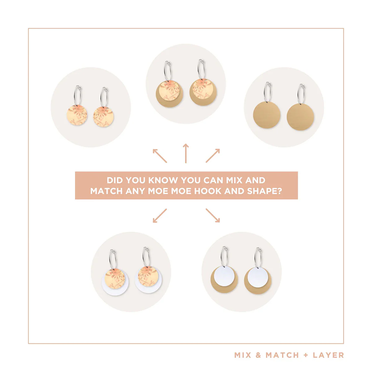 Hoop Earrings Misty Layered Circle Ellis Rowan - Moe Moe Design - Image 3