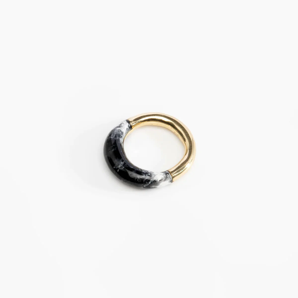 Horn Ring Black Marble SML - Dinosaur Designs