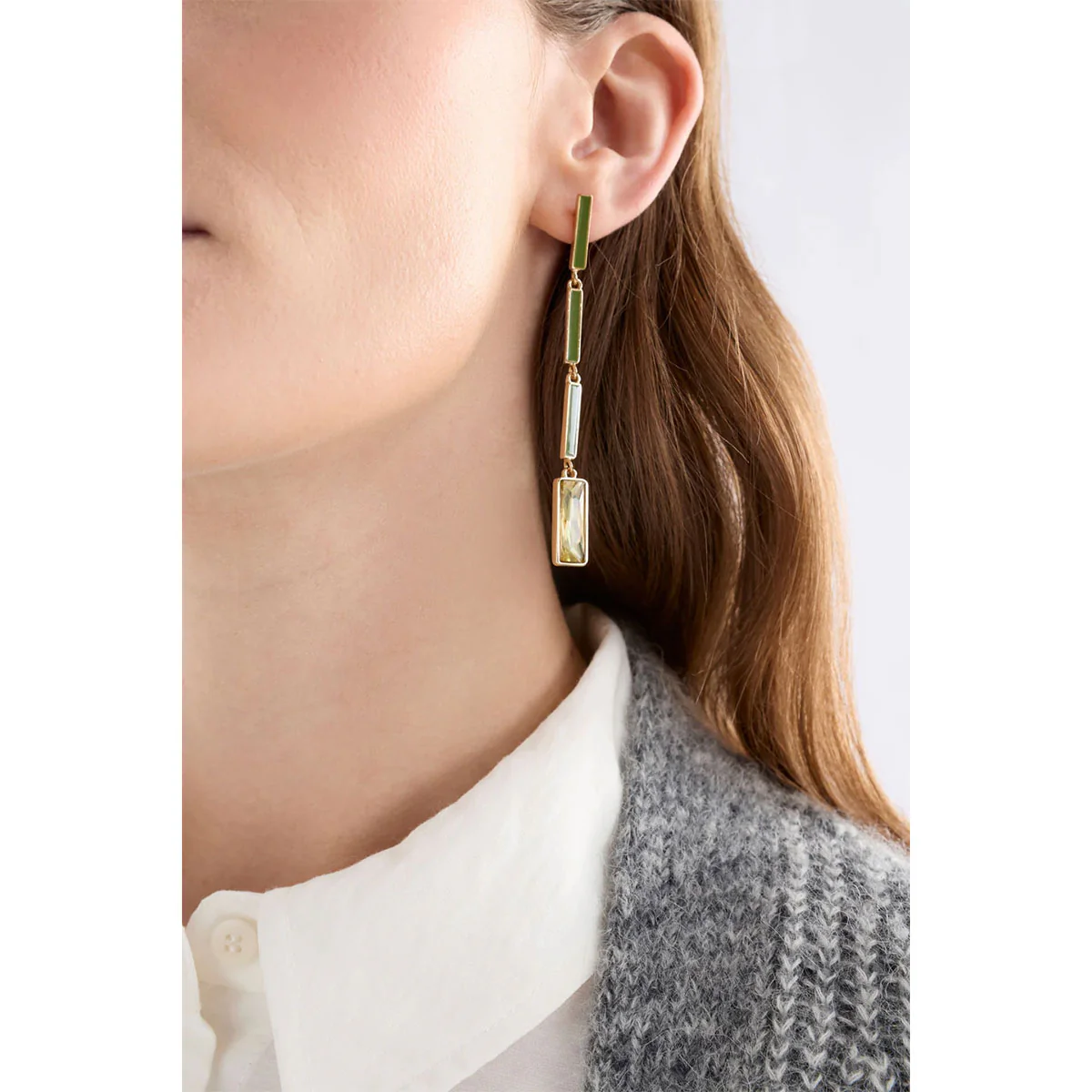 Ival Long Drop Earring Artichoke - Elk Accessories - Image 2