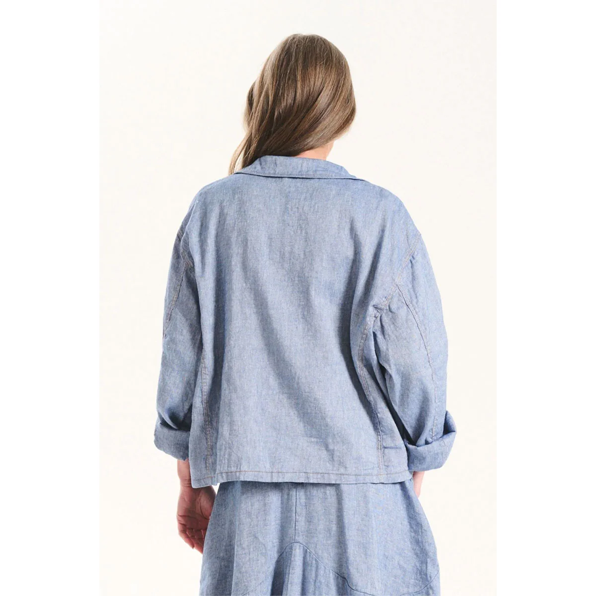 Jacket Billie Venice Beach Denim Blue Linen - Olga de Polga - Image 3
