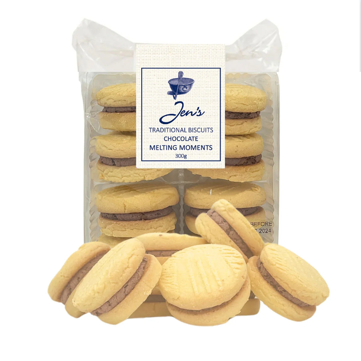 Biscuits Chocolate Melting Moments Jens Traditional 300g - Gourmet Brands