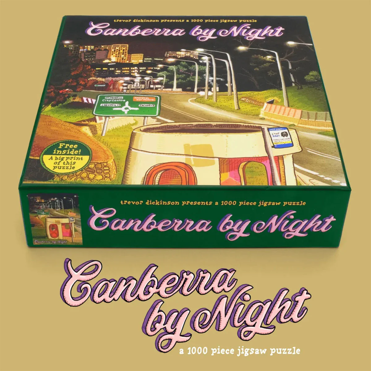 Jigsaw Puzzle Canberra By Night 1000pc - Trevor Dickinson