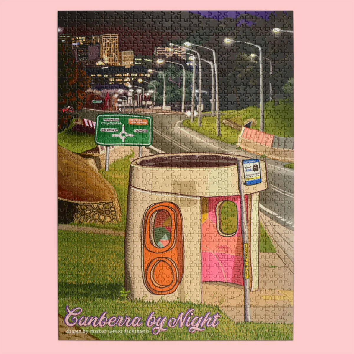 Jigsaw Puzzle Canberra By Night 1000pc - Trevor Dickinson - Image 2