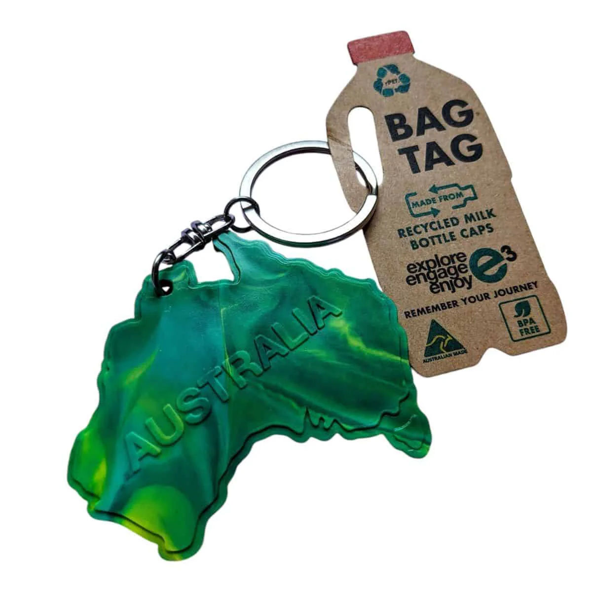 Keyring Australia Map RPET - Explore Engage Enjoy