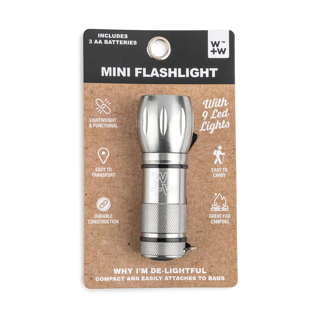 LED Mini Flashlight Gunmetal W+W - Isalbialbi