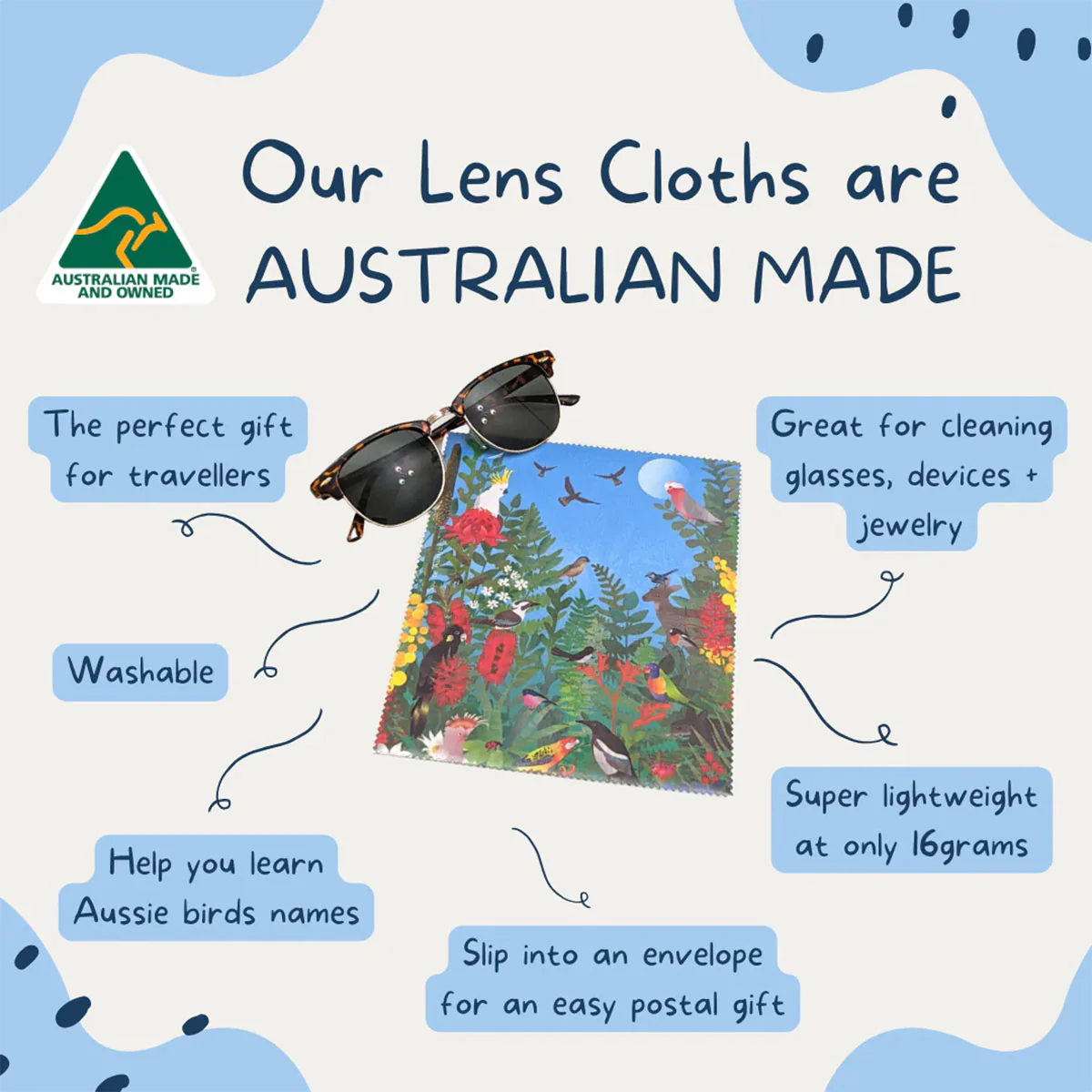 Lens Cloth Australian Birds - La Source - Image 2