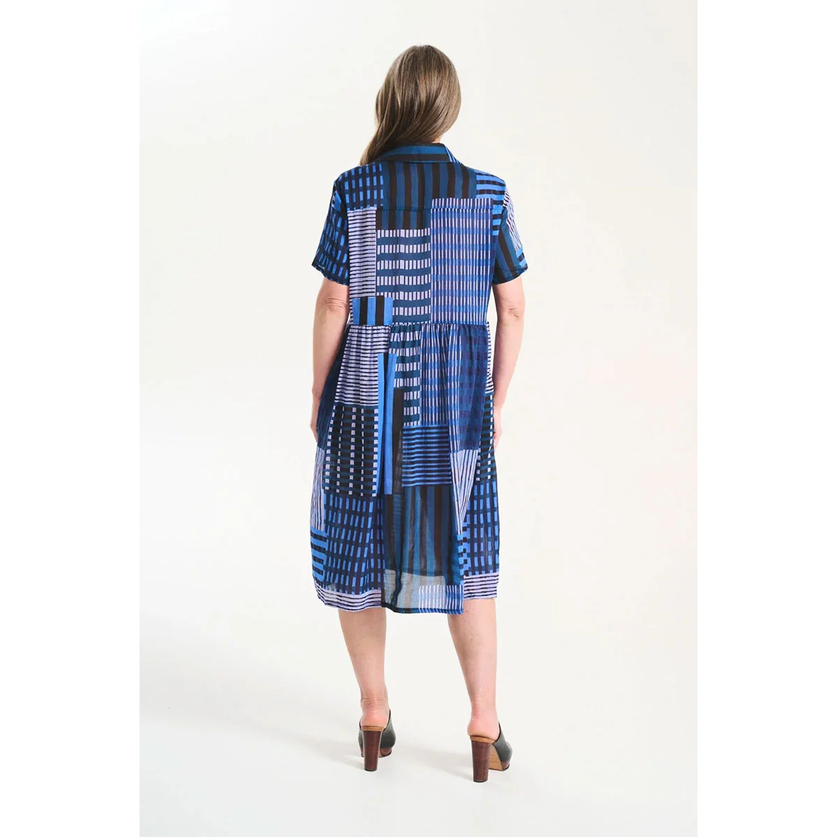 Long Dress Metro Villa Midnight Cotton Voile - Olga de Polga - Image 3