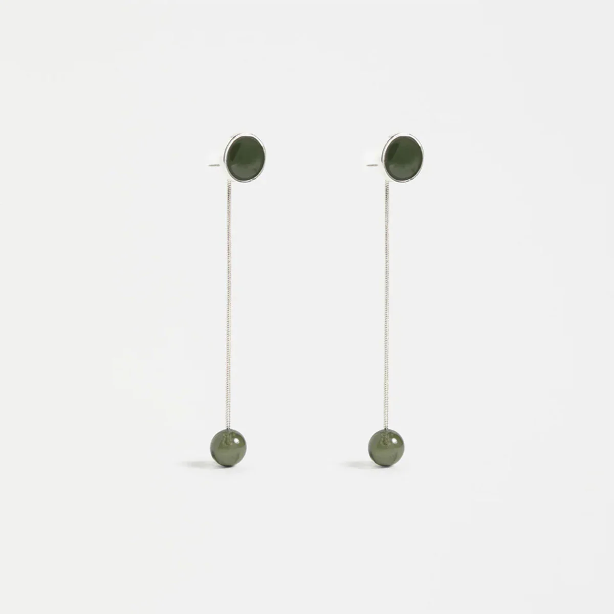 Long Drop Earring Laspar Dark Olive