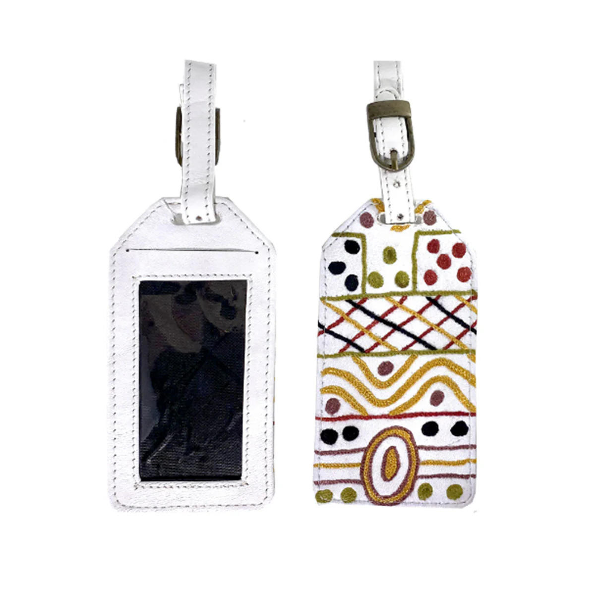 Luggage Tag Leather Embroidered JPA145 - Better World Arts