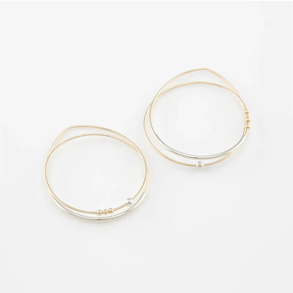 Lunar Hoop Earrings Gold Filled Silver Gold Beads Small - Amy Tamblyn
