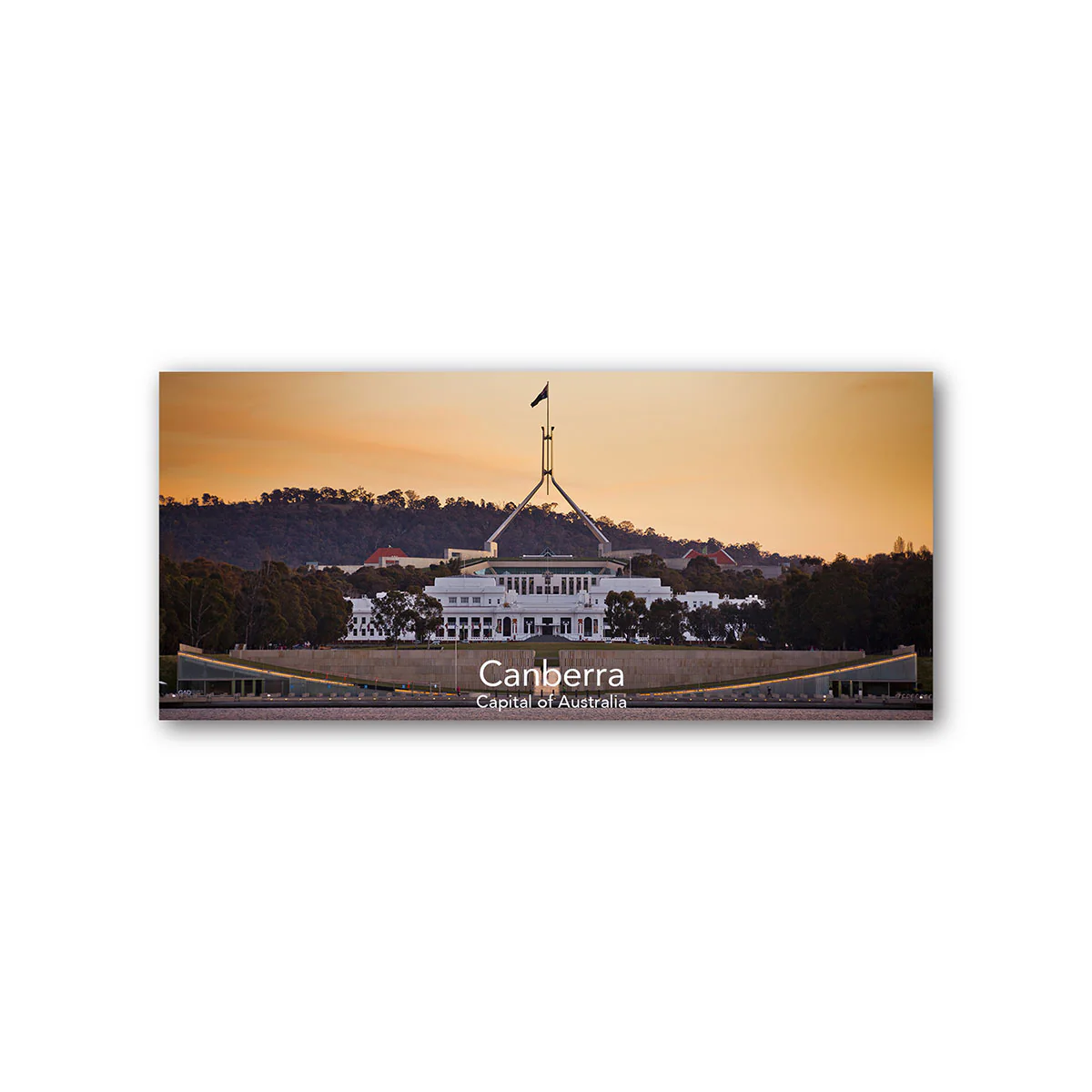 Magnet Canberra Sunrise Over Old & New Parliament House - Branded Ideas