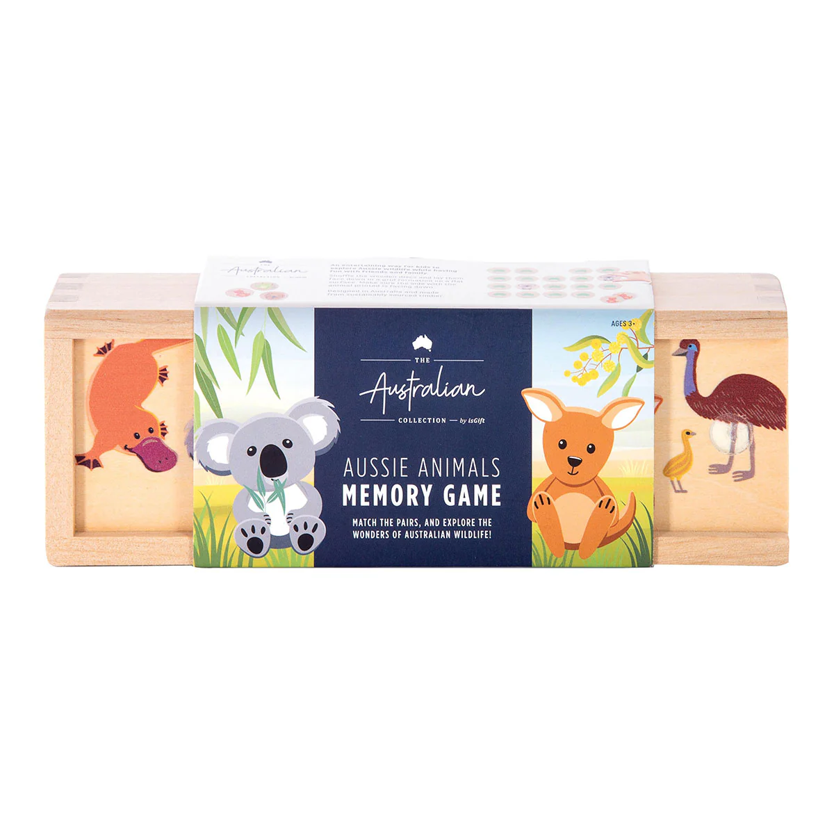 Memory Game Aussie Animals Wooden - Isalbi