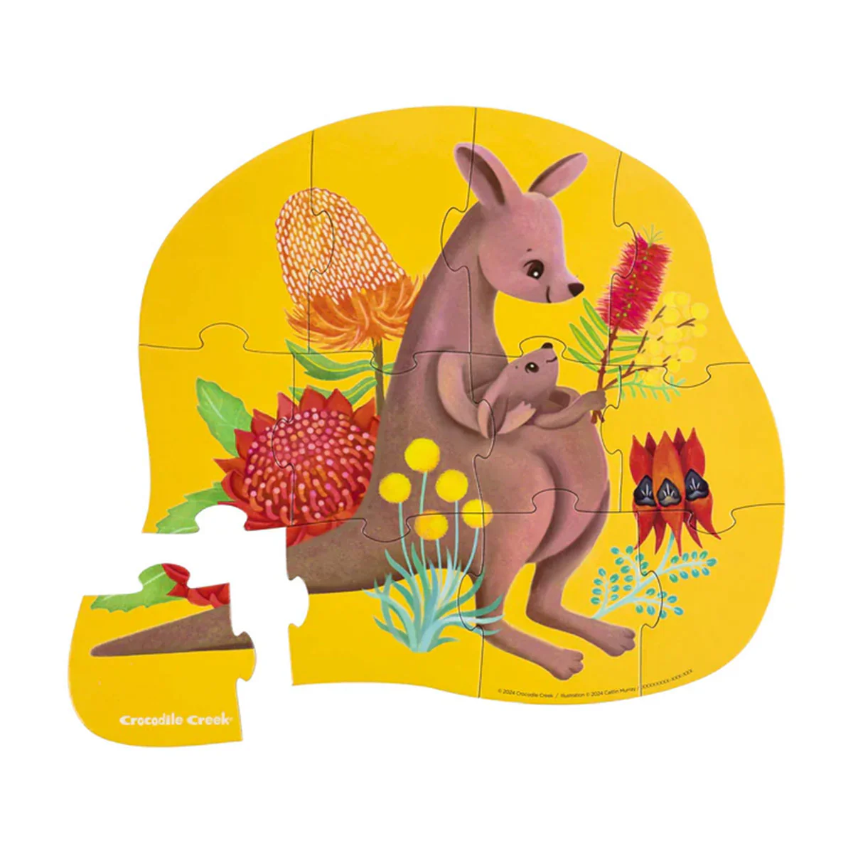 Mini Puzzle Kangaroo & Joey 12pc - Tiger Tribe - Image 2