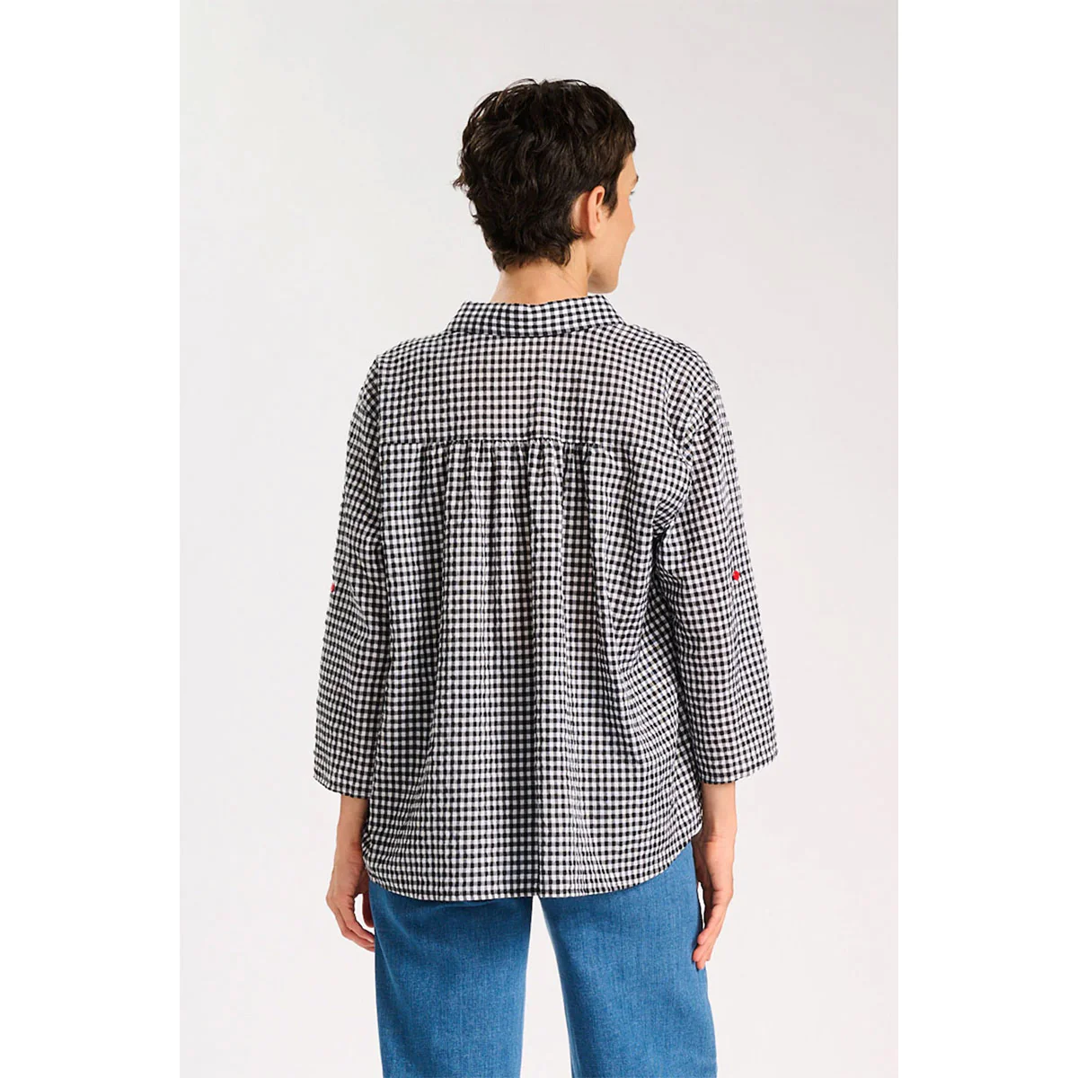 Mono Shirt Black & White Cotton/Rayon - Image 3