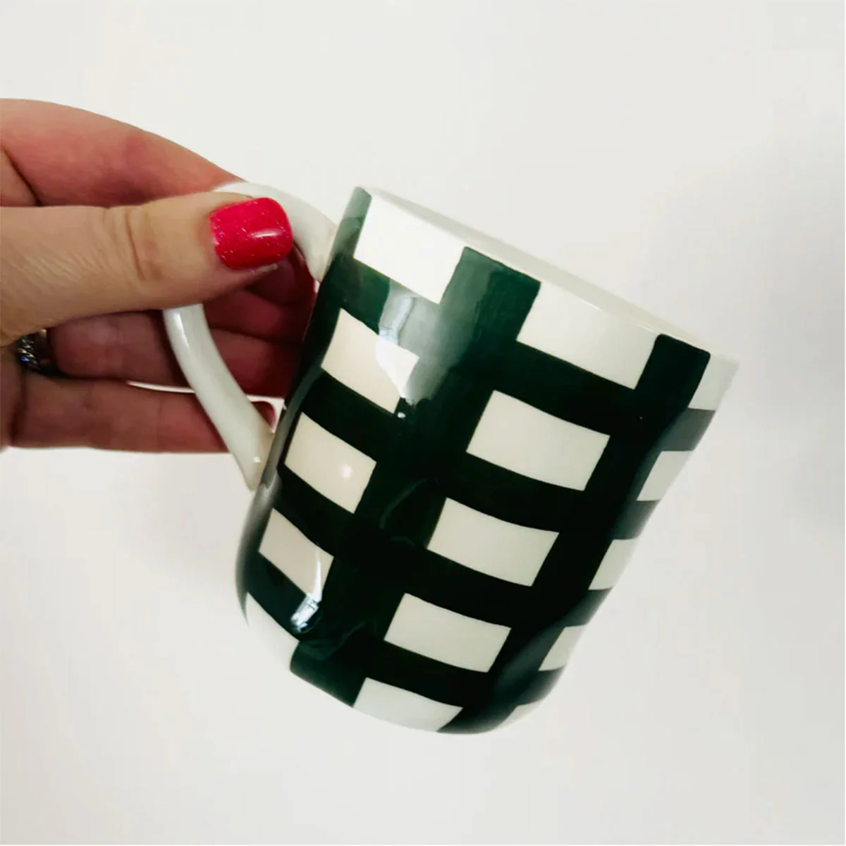 Mug Emerald Green Gingham - Noss and Co