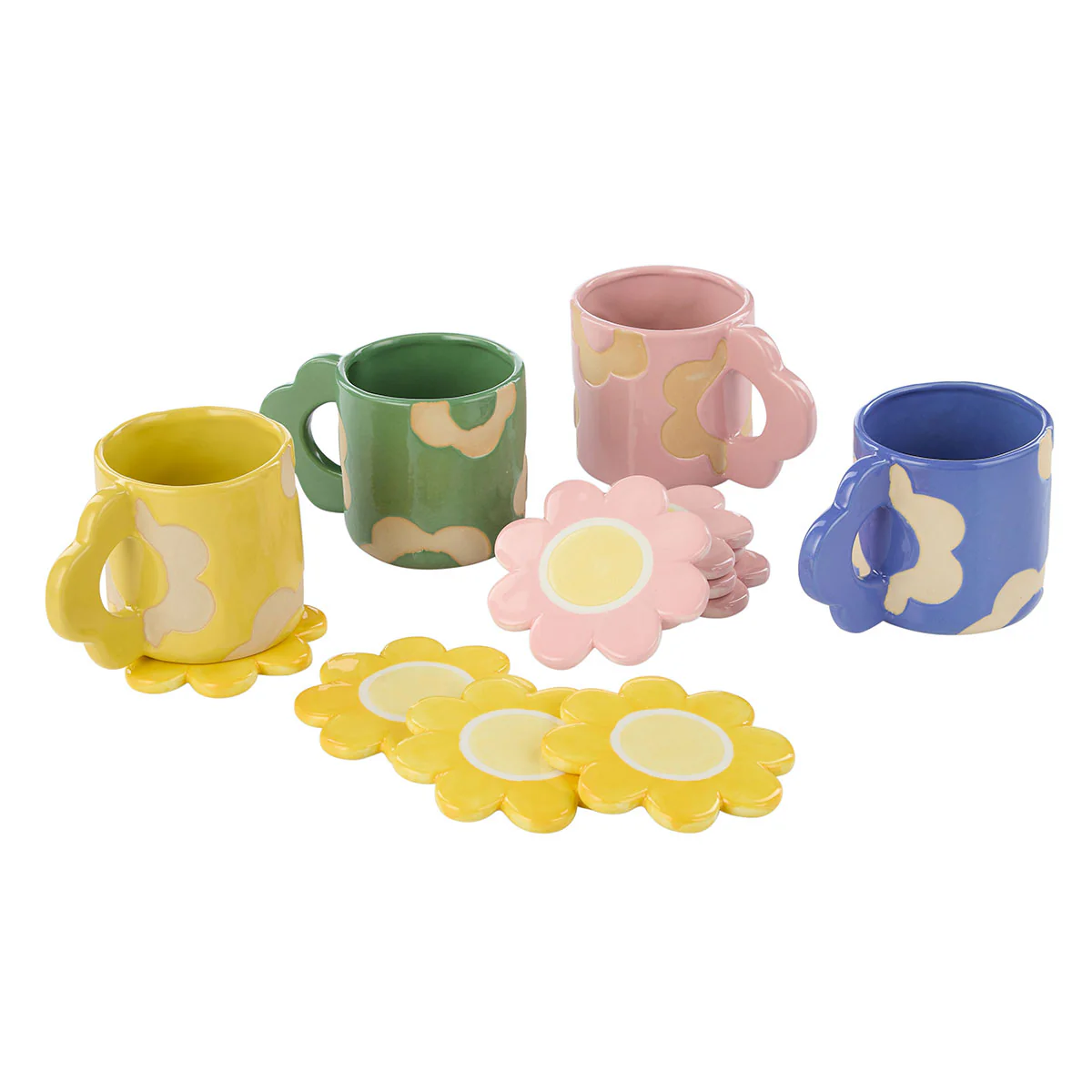 Mug Posey Flower Green 400ml - Isalbi - Image 2