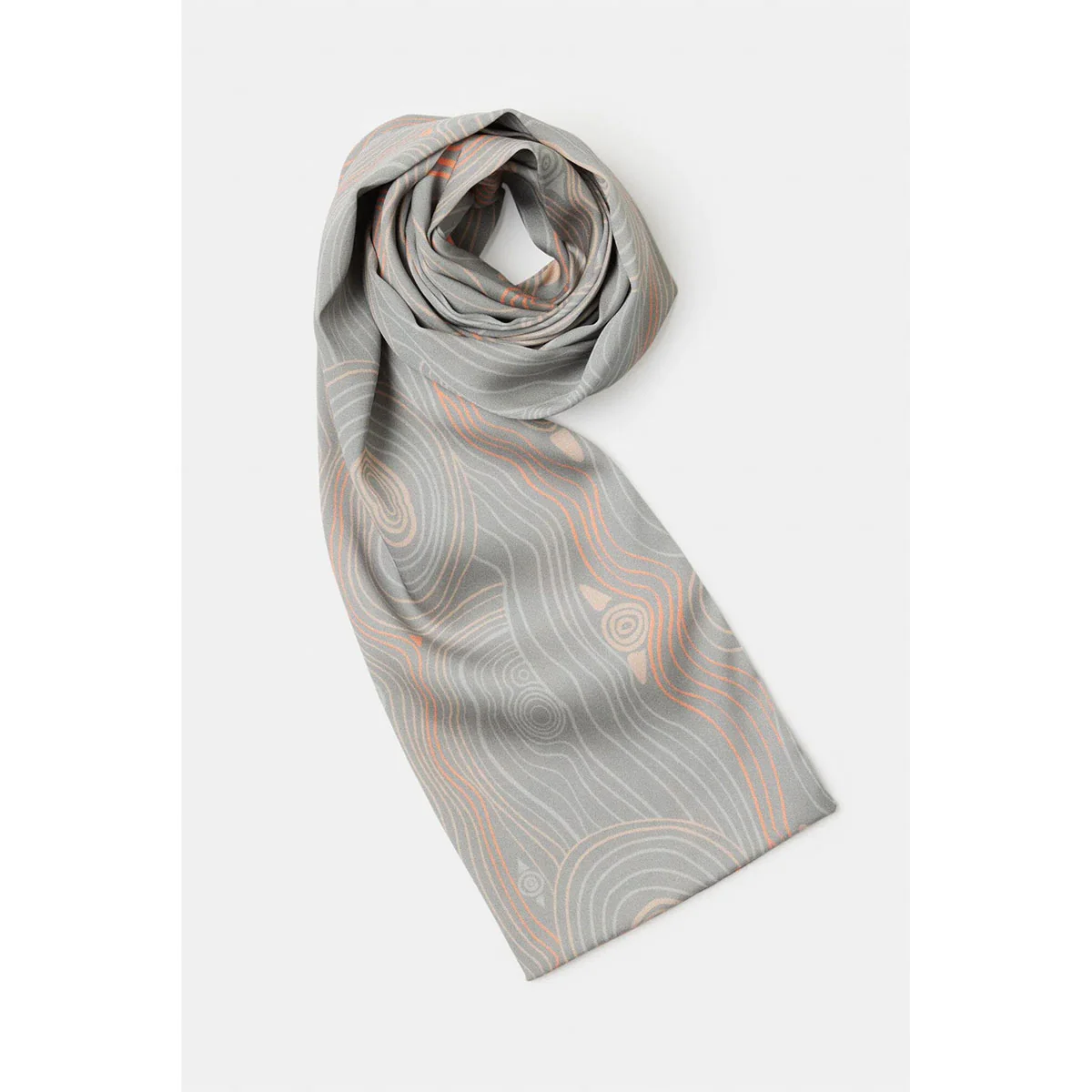 Neck scarf/Headband Silk 130x15cm Murrandi Grey - Ngali