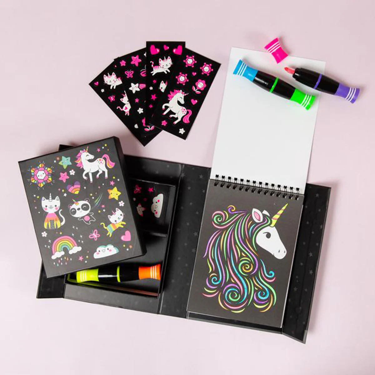 Neon Colouring Set Unicorn and Friends - Tiger Tribe - Image 3