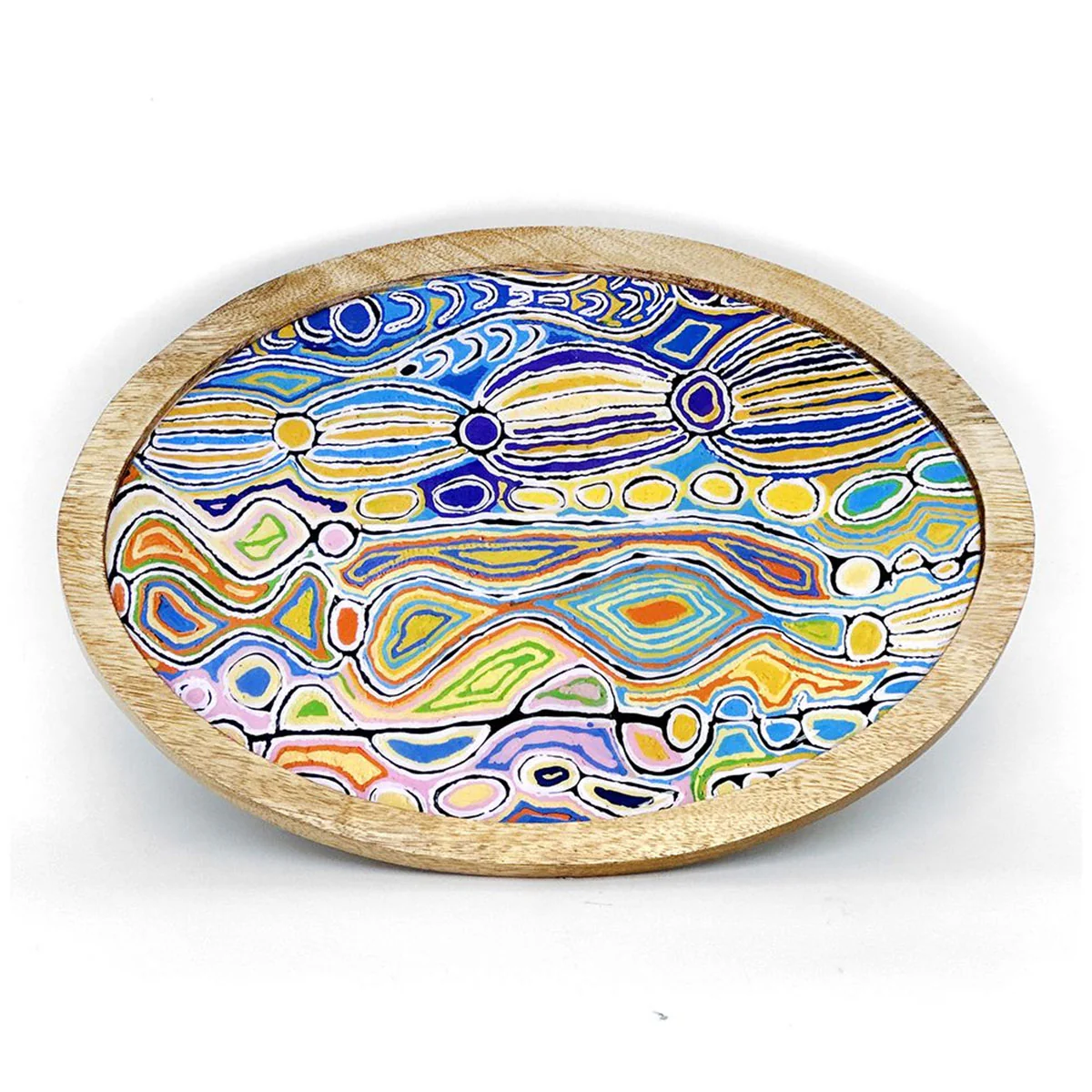 Oval Platter Wood & Resin 37 x 26cm Judy Watson - Better World Arts