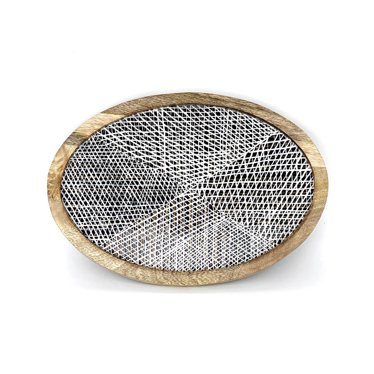 Oval Platter Wood & Resin 37 x 26cm Paulina Puruntatameri PPPU135OPL - Better World Arts
