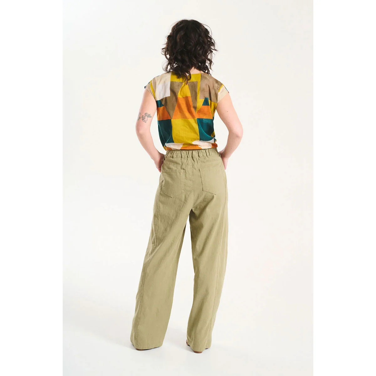 Pants Santana Lino Khaki Linen - Olga de Polga - Image 3