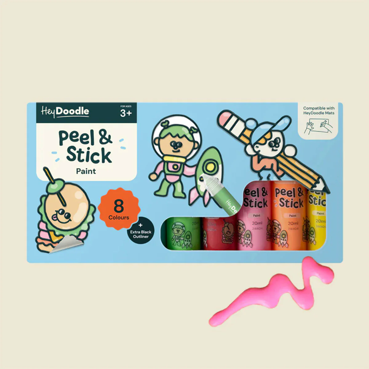 Peel & Stick Solid Paint 8 Pack - Hey Doodle