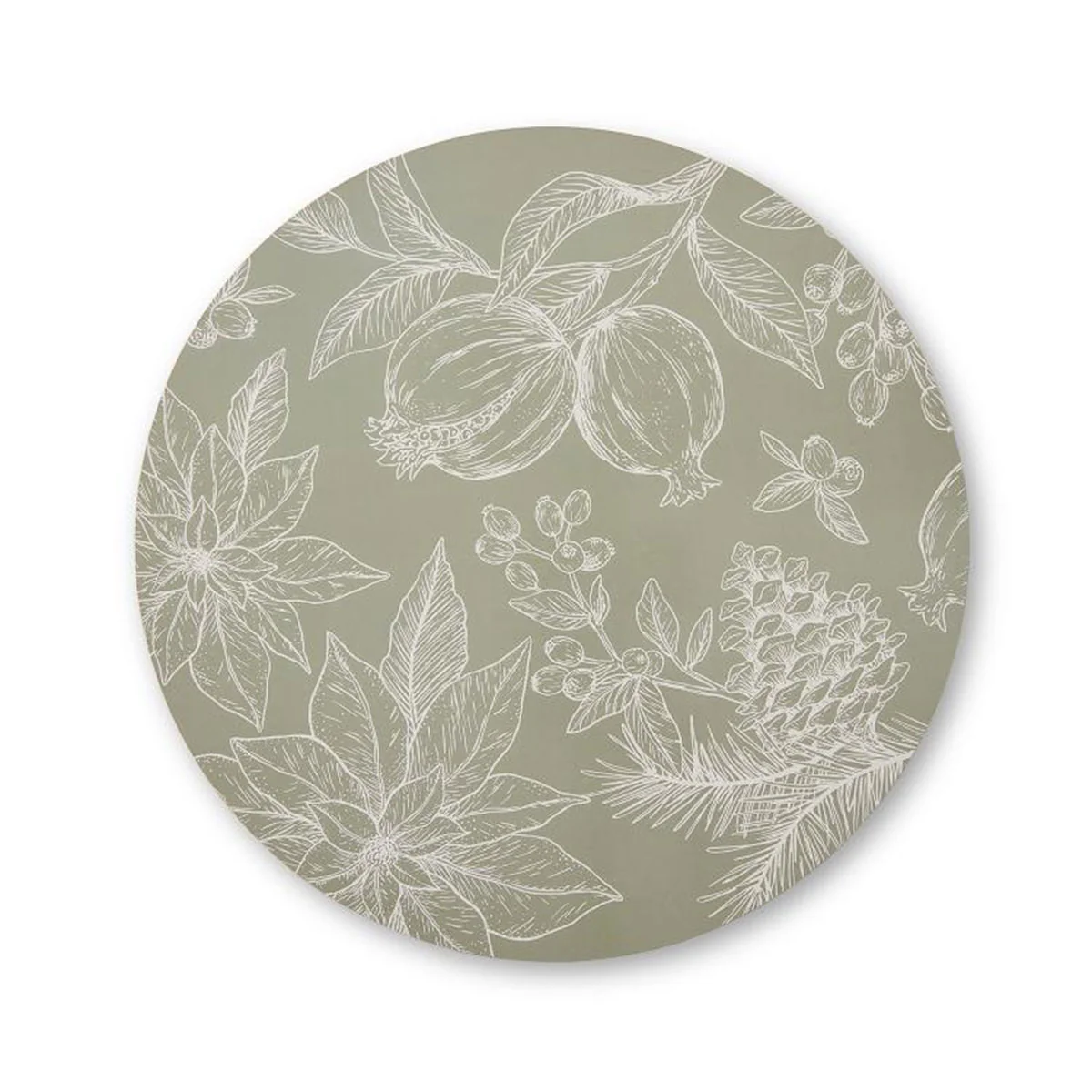 Placemat Round 4 Set Poinsettia - Madras Link
