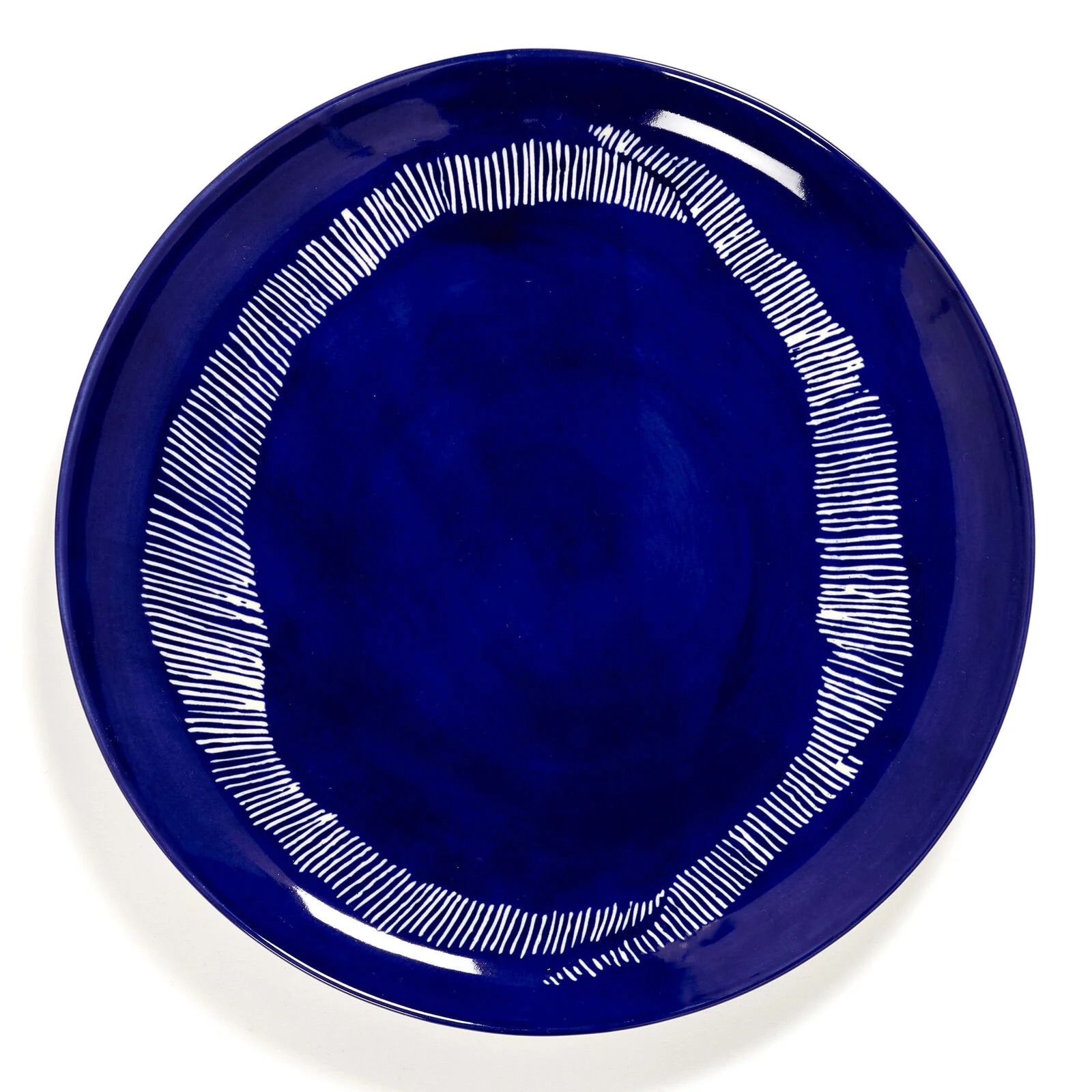Plate L Blue with White Stripes FEAST Ottolenghi - Gourmet Brands