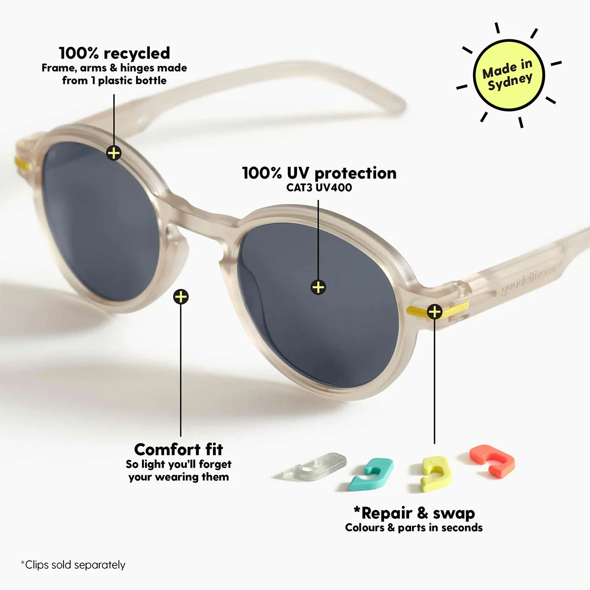 Polarised Sunglasses Clovelly Lemonade - Image 4