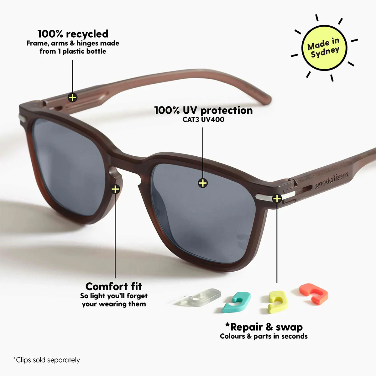 Polarised Sunglasses Palm Beach Cola - Image 3