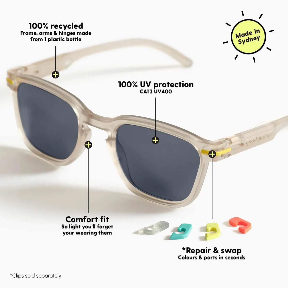 Polarised Sunglasses Palm Beach Lemonade - Image 4